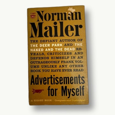 Advertisements for Myself Norman Mailer Vintage Signet Paperback Classic 1960