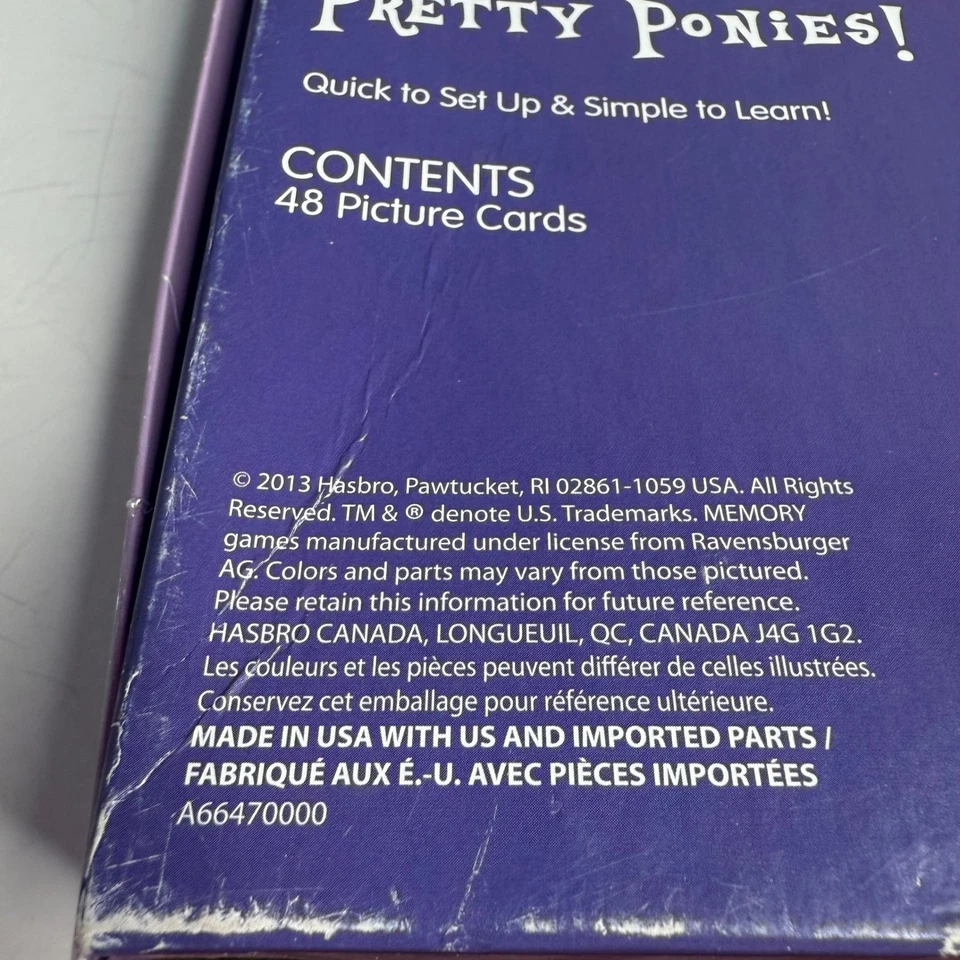 2013 My Little Pony Memory Game Hasbro 48 Cards Matching Kids Fun Learning Horse - Image 4 of 4