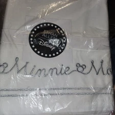 Retired Ethan Allen Minnie Mouse Sheet Set New White/silver Embroidered NIP 2016