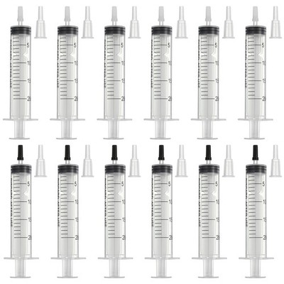 12Pcs DTF Syringes Printer Cleaning Kits, 20ML for Cartridges, White/Black