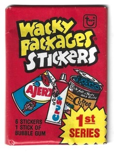 1979 TOPPS WACKY PACKAGES STICKERS PACK 1° SERIE SIGILLATO NM MT 6 STICKERS L@@K