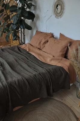 Brown waffle coverlet