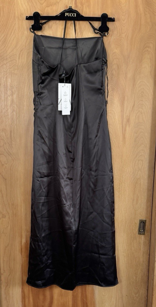 Zara Women's Satin Lingerie Style Dress Black Size M 8741/899/800 NWT thumbnail 4
