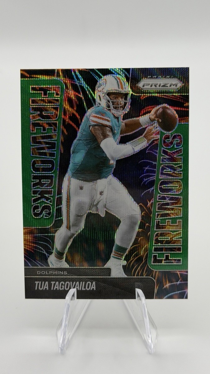 2025 Panini Prizm - Fireworks Tua Tagovailoa #9 Green Wave Prizm