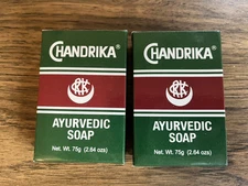 Lot Of 2 CHANDRIKA Ayurvedic Soap 2.64 Oz Each - Made in India