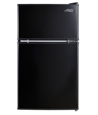 Arctic King 3.2 Cu ft Two Door Mini Fridge with Freezer, Black - Free Shipping