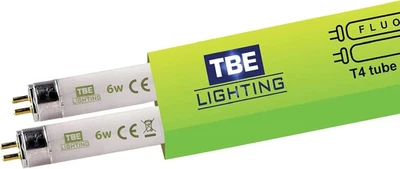 TBE Lighting T4 6W Fluorescent Tube 232mm 2 Pack G5 2-Pin Base Soft White 3500K
