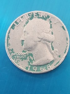 1968 Quarter No Mint Mark And Letters And Date Touching Rim Front And Back