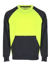 RefrigiWear Two-Tone HiVis Crewneck Sweatshirt - High Visibility Safety
