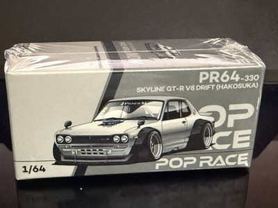 1/64 Nissan Skyline GT-R V8 Drift Hakosuka Chrome Hong Kong Pop