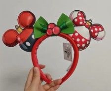 Disney.Parks Loungfly Mickey Minnie Mouse Ears Christmas Ornament Headband US