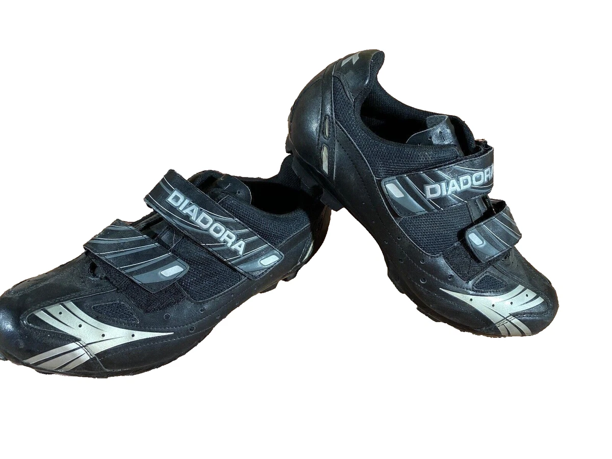 VTG Diadora Chili Men Mountain Bike Shoes Black Silver EUR 45 SPD Cleats MTB Y2K Andrew Welch | Diadora X-Country MTB Shoes main image 2