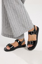Yours Curve Women's Plus Size Buckle Sandals In Wide E Fit