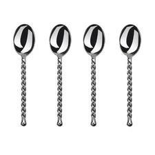 Gourmet Settings Silver Tear 18/10 Stainless Steel Teaspoon (Set of Four)