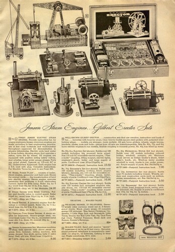 1952 PAPER AD Jensen Toy Steam Engine Gilbert Erector set Lone Ranger ...