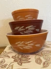 Pyrex Vintage Autumn Harvest Wheat Mixing Bowl Set