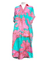 Emily van den Bergh Kleid aqua pink flowers D...