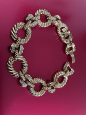 Camrose & Kross Jacqueline Kennedy Bracelet Red Glass Rhinestone Gold Tone 