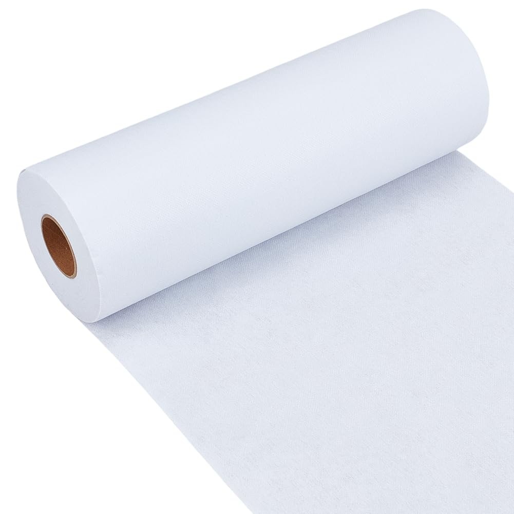 Heavy Weight 55g/㎡ White Iron-On Fusible Interfacing 11.81 Inch x 30 Yards No...