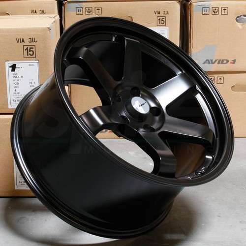 17x8/17x9 AVID1 AV06 5x114.3 35/42 Matte Black Wheels Rims Set(4) 73.1 - Picture 3 of 4