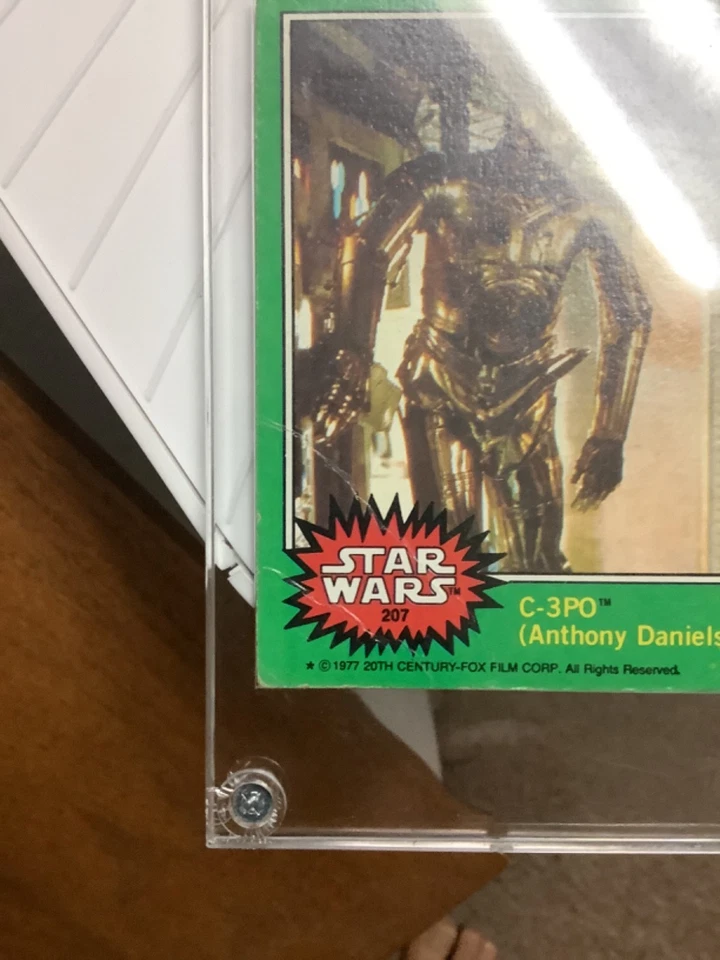 1977 TOPPS STAR WARS #207 C-3PO (Anthony Daniels) “Golden Rod” Error Card Rare - Image 2 of 4