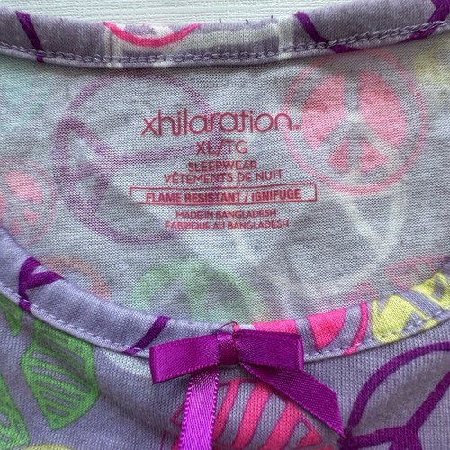 Xhilaration colorful peace signs short sleeve pajamas nightgown girls XL - Picture 3 of 9
