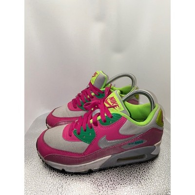 Nike Air Max 90 GS Hyper Pink Wolf Grey Electric Green 345017-021 size nvm 5.5Y