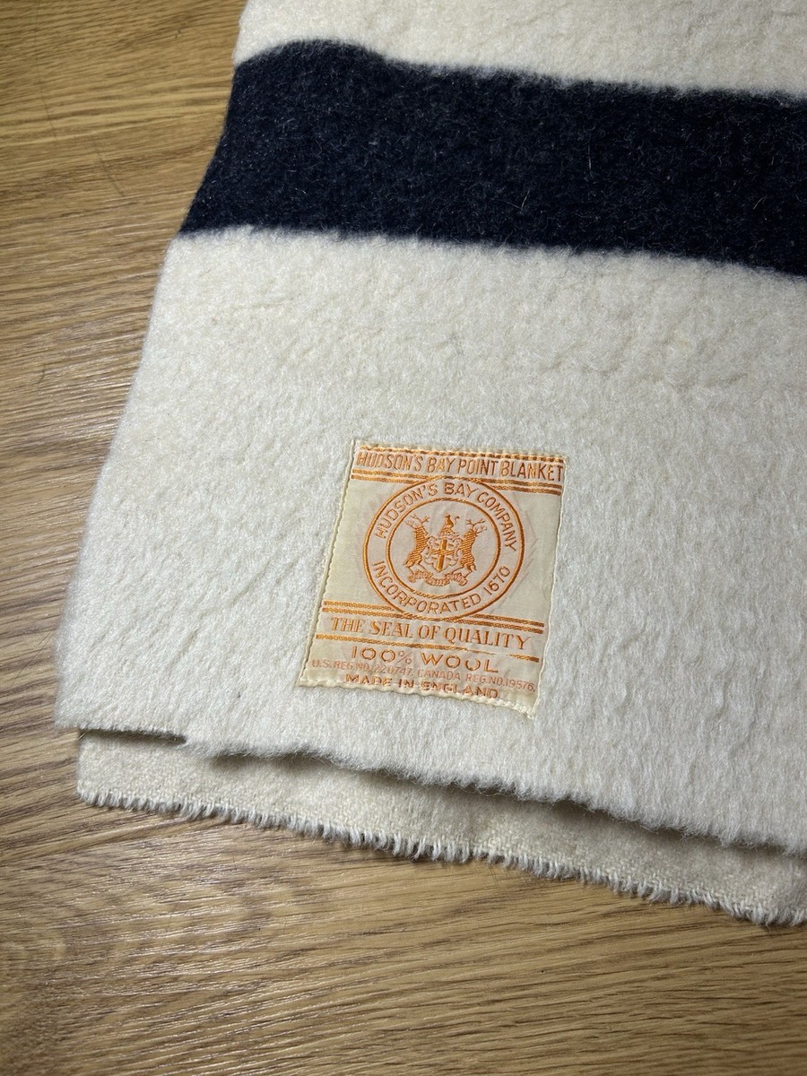 HUDSON'S BAY ウールブランケット Vintage Hudson Bay Company 4 Point Wool Blanket 72