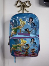 Disney Fairies Tinker Bell Small Backpack Blue/Purple Zip Adjustable Straps