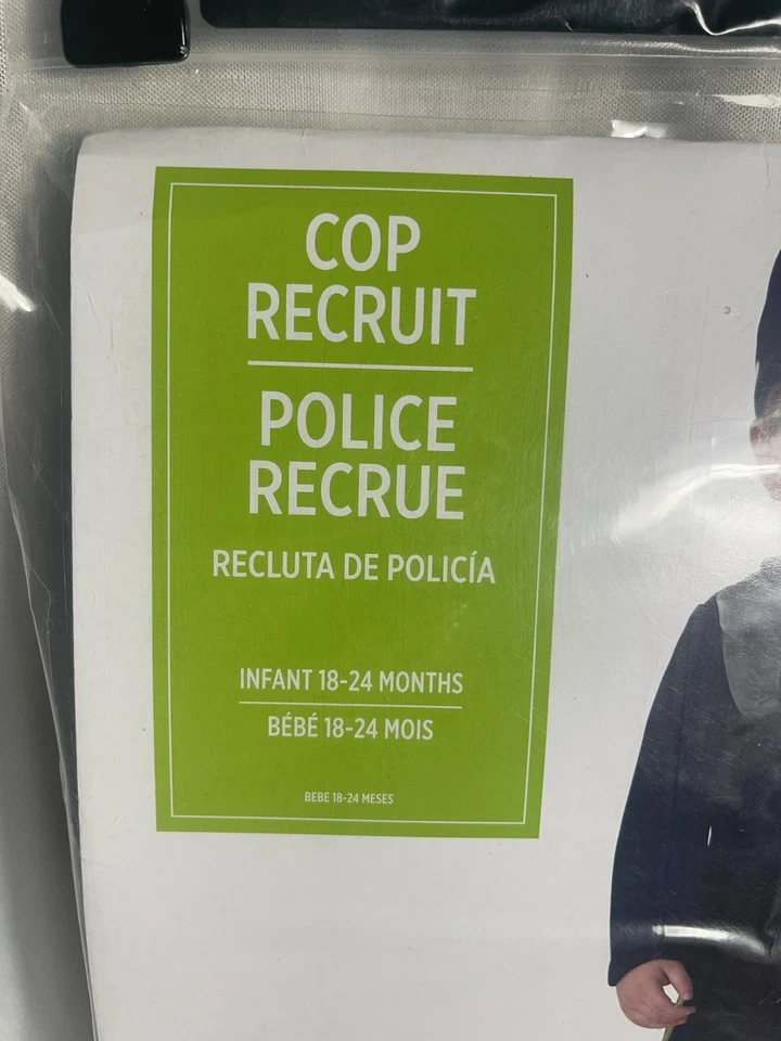 Cop Recruit Police Officer Costume Halloween 18-24 Months Infant Toddler NWT - Imagem 2 de 4