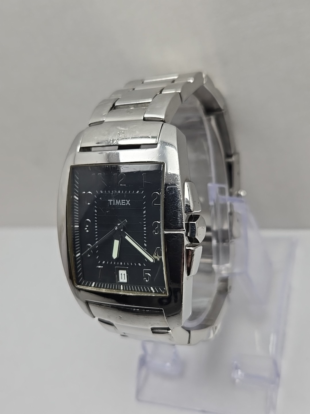 Timex Rectangular Quartz Date Watch Steel Bracele… - image 2