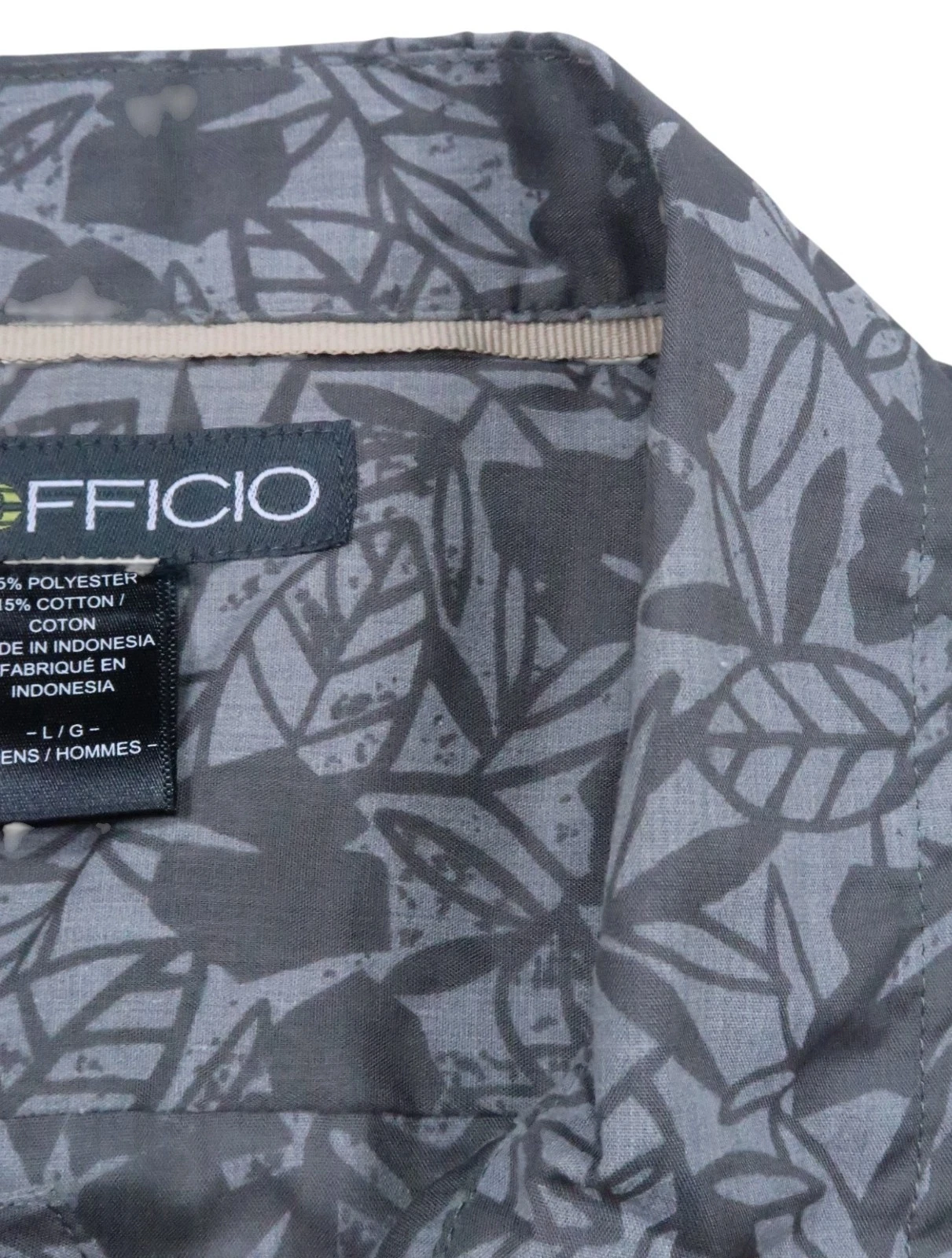 lightweight TRAVEL performance LEAF shirt HAWAIIAN MENS LARGE SS