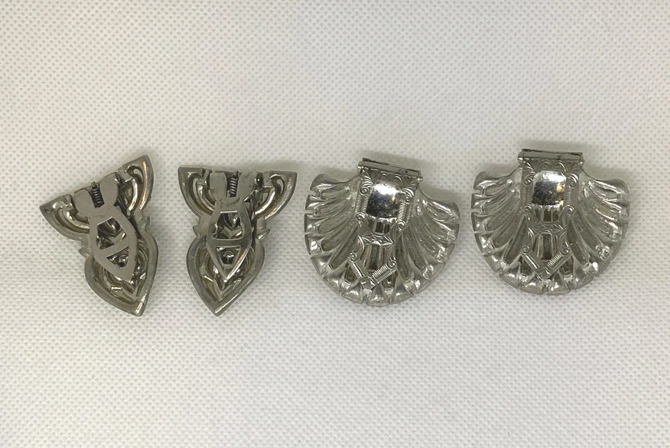2 juegos de clips formales para zapatos de novia vintage elegantes brillantes con estrás blancos Foto 2 de 4