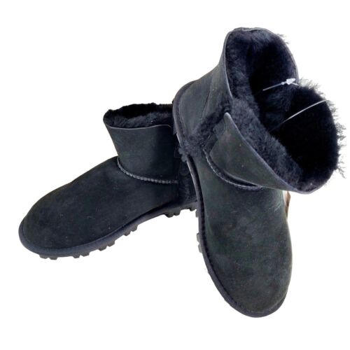 KS 100% Real Fur Boots Women's 10 SHEARLING Sheepskin Suede shoe Winter Snow - Picture 7 of 9