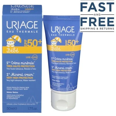 Uriage Baby 1st Mineral Cream SPF50+ 50ml Fragrance free NIB Exp. Date: 05/2026