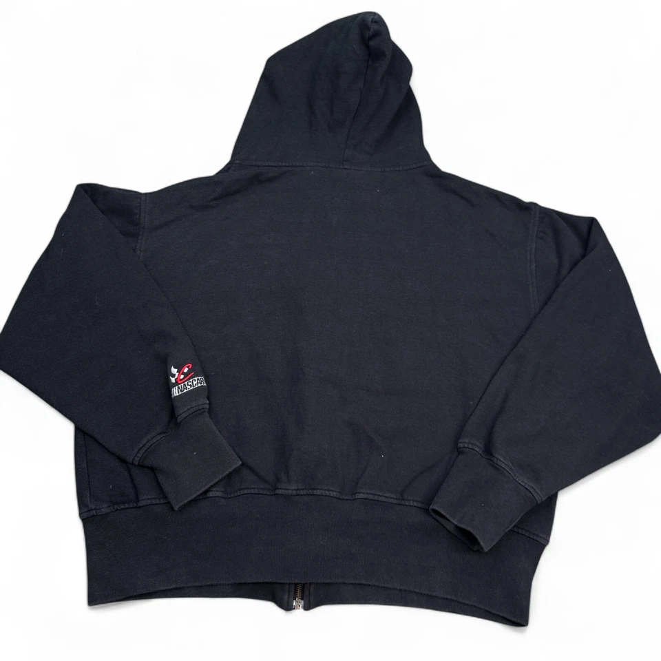 Sudadera con capucha vintage NASCAR Terry Labonte para mujer talla grande descolorida negra cremallera completa Foto 2 de 4