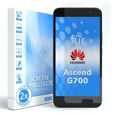 EAZY CASE 2x Displayschutzglas für Huawei Ascend G700 Schutzglas Hart Glasfolie