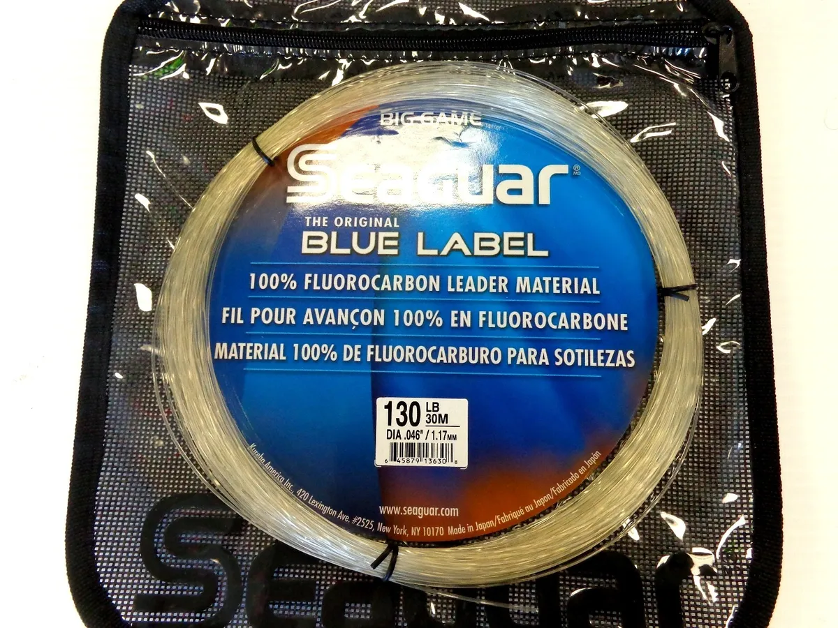 Seaguar Blue Label 100% Fluorocarbon Fishing Leader - 130 Lb, 30 m