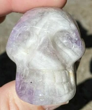 Chevron Amethyst Crystal Skull w/ Hematite - Divination, Dream Work - S20047