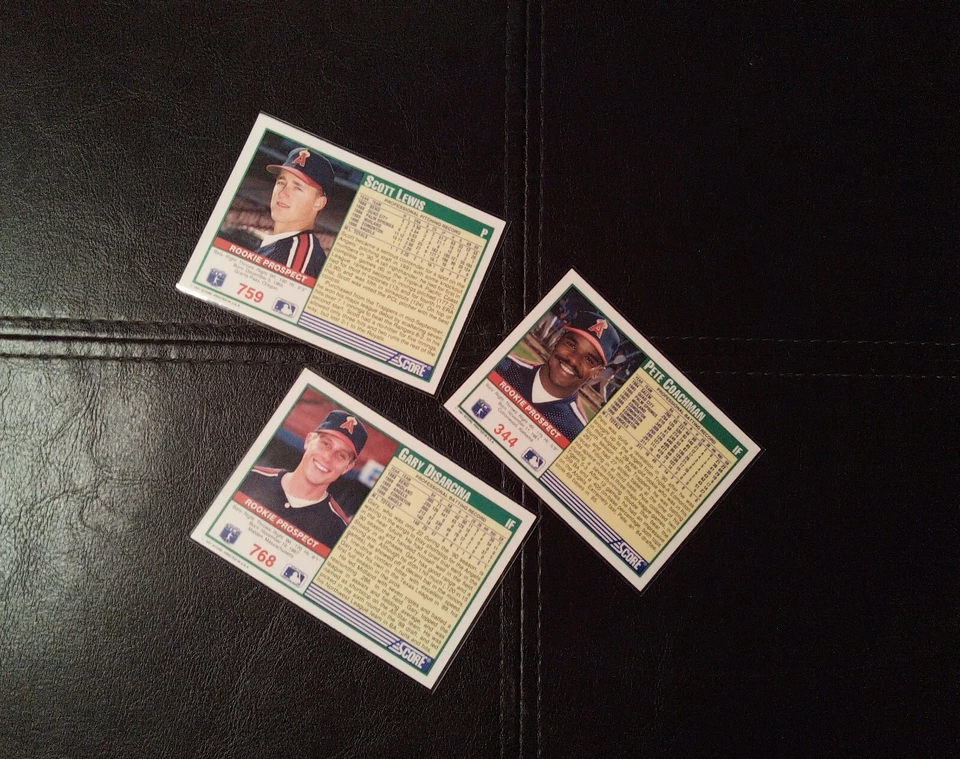 MLB BASEBALL LA Angels lote de tarjetas de novato 3 piezas puntuación 1991 casi nuevo Foto 2 de 2