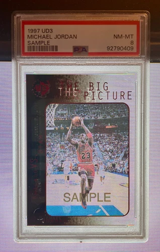 *Rare* 1997 UD3 Michael Jordan SAMPLE *ACETATE CARD* BULLS PSA 8