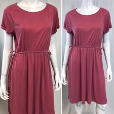 Anthropologie Saturday Sunday Small Pink Modal Ribbed Stretchy Flare Shift Dress
