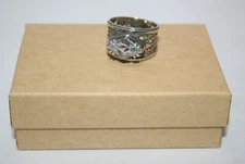 Silpada Sterling Silver Oxidized Woven Mesh Marquis CZ Ring R1737 Size 8 +