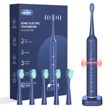 Sonic Electric Toothbrush Wireless Charging with 6 Brush Heads and Charging Base