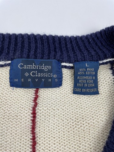 Vintage Cambridge Classics By Mervyn’s Preppy V Neck Knit Sweater Sz L •Marks• - Picture 6 of 12