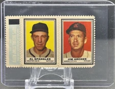 1962 TOPPS STAMP PANELS MLB Al Spangler Jim Archer Colts Athletics VGEX