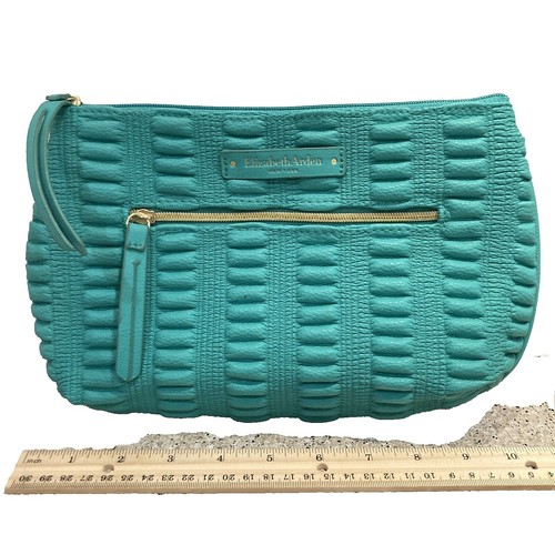 Elizabeth Arden Pink Cosmetic Travel Bag Case Crocodile Print Faux