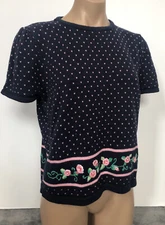 Vtg Components By Susan Bristol Hand Embroidered Vintage Sweater ￼Sz 36 Floral