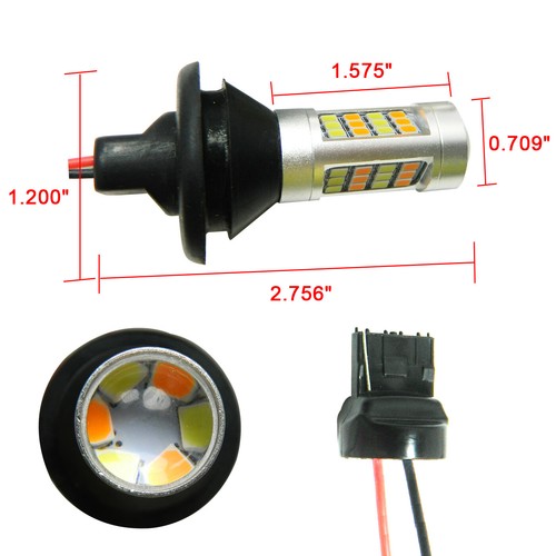 2pcs 7440 LED Switchback Amber White Turn Signal Light Bulb For 15-19 Ford F-150 - Picture 2 of 11