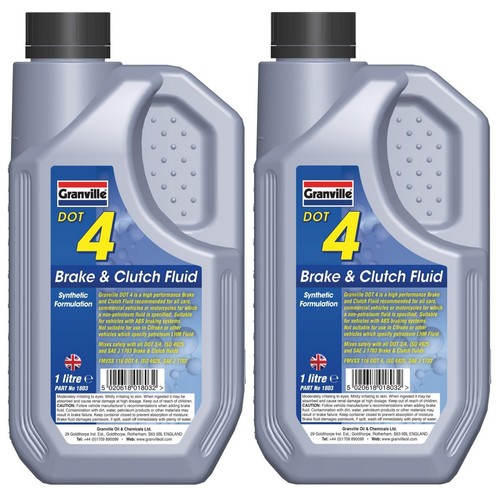 2 x Granville Car Synthetic Brake Clutch Fluid Dot 4 SAE J1703 J1704